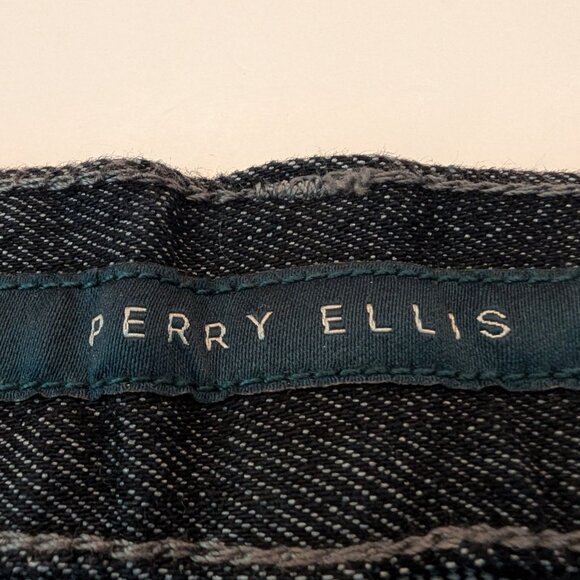 NWT PERRY ELLIS jeans Sz 32 x 32 SLIM FIT STRAIGHT LEG STRETCH LOW Dark Indigo - Picture 11 of 14